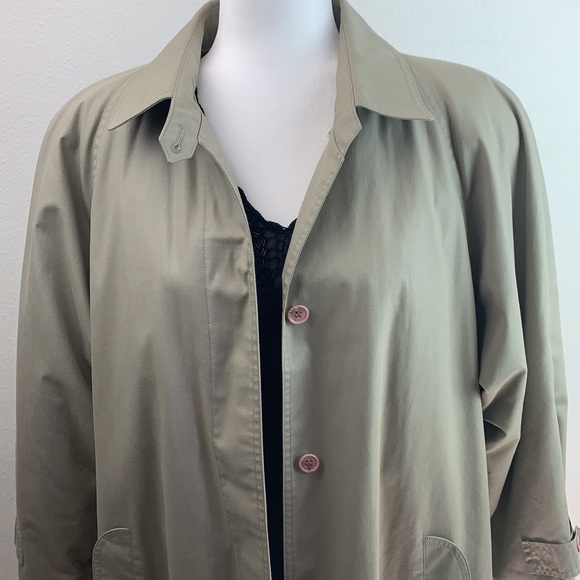 London Fog Thinsulate zip out quilted lining, classic tan trench coat EUC - Picture 4 of 14